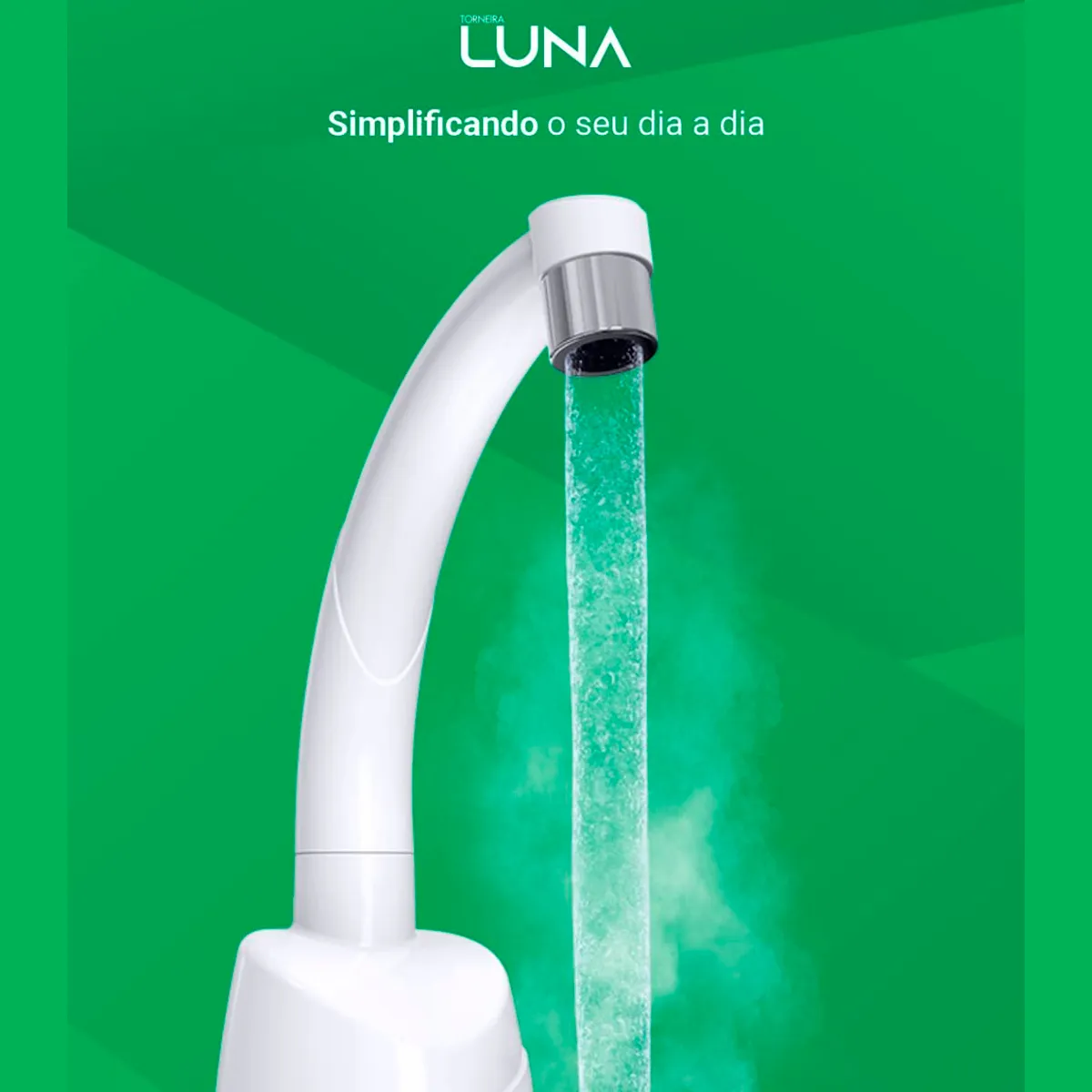 Torneira Elétrica Luna Parede Branca 5500w 220v - Zagonel - Imagem 2