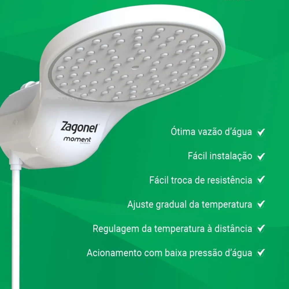 DUCHA ZAGONEL 7500W 220V MOMENT ELETRONICA - Imagem 2