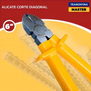 Alicate Corte Lateral 6 Tramontina Linha Master Isolado Amarelo