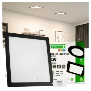 Painel LED Taschibra LUX Black 24W Quadrado Embutir